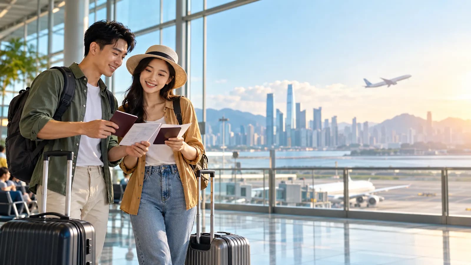 Cặp đôi Việt Nam chuẩn bị giấy tờ cho chuyến du lịch Châu Á
