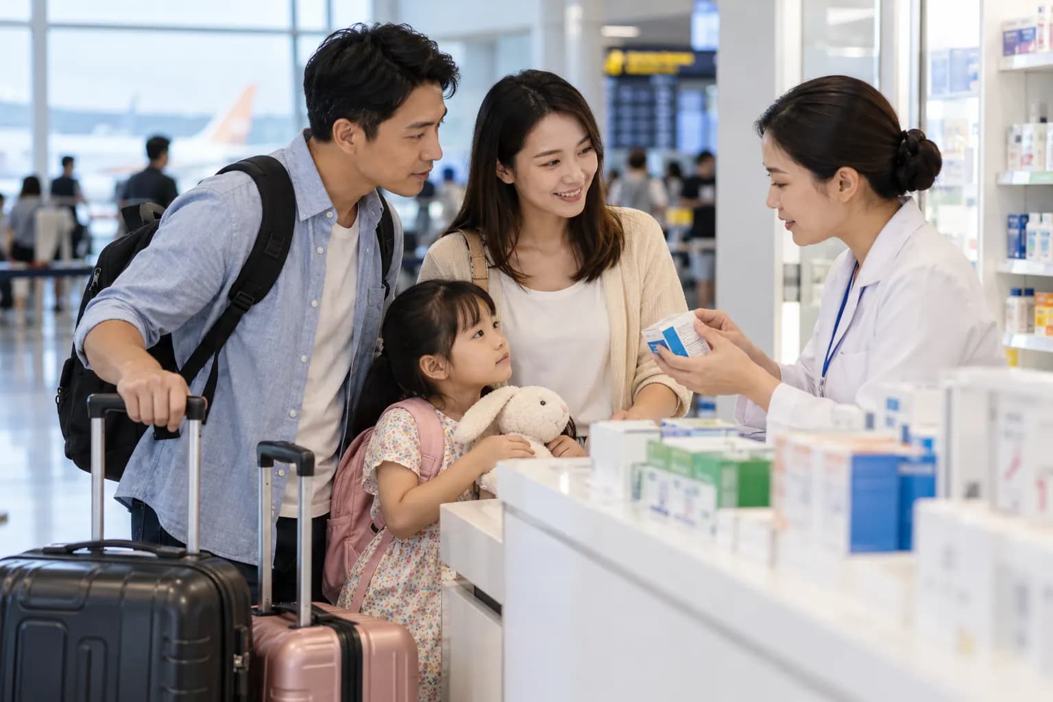 Gia đình Việt Nam nhận hỗ trợ tại sân bay ở Châu Á