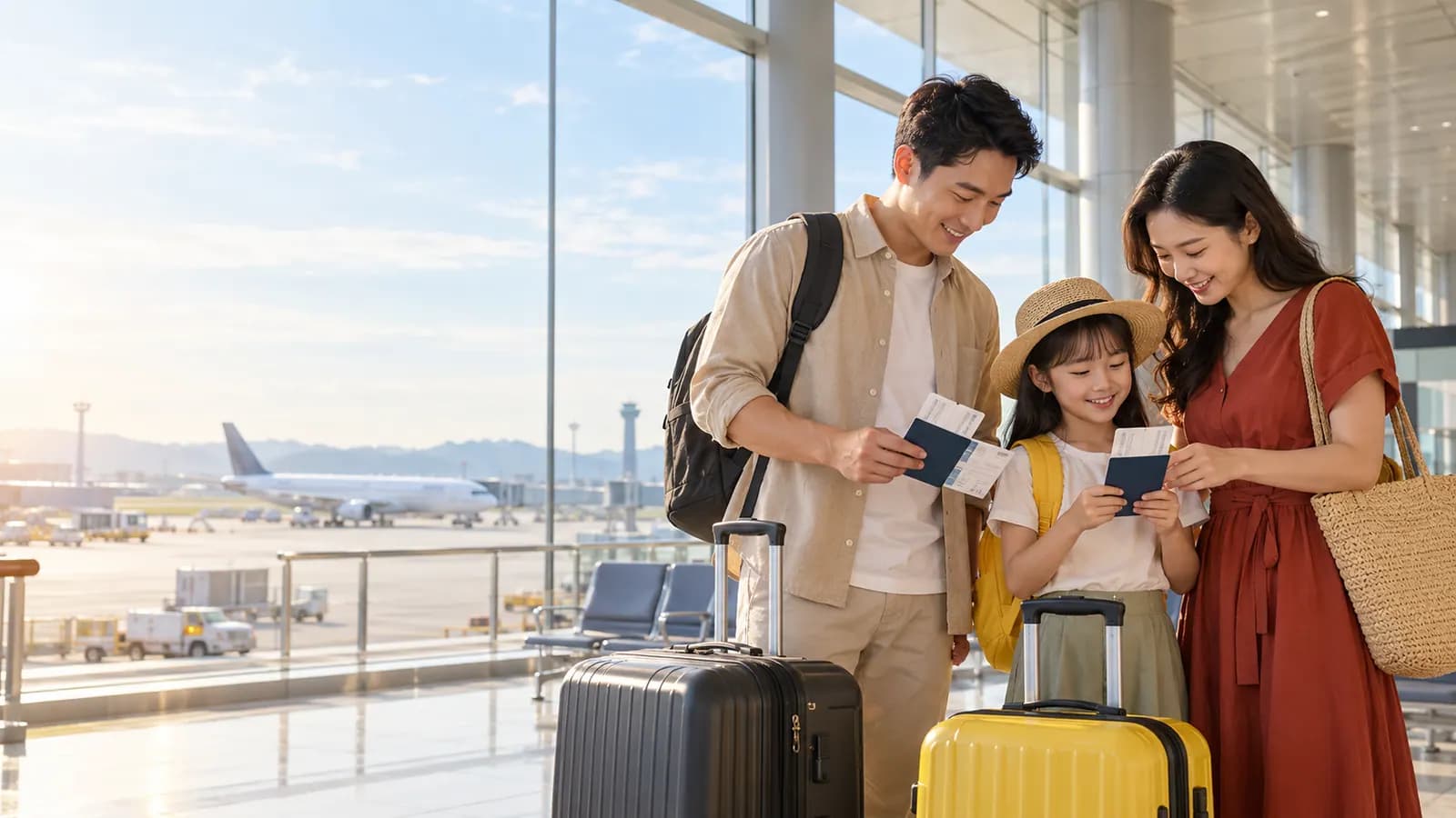 Gia đình Việt Nam chuẩn bị giấy tờ cho chuyến bay nội địa