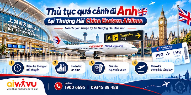 Chi tiết thủ tục quá cảnh đi Anh tại Thượng Hải China Eastern