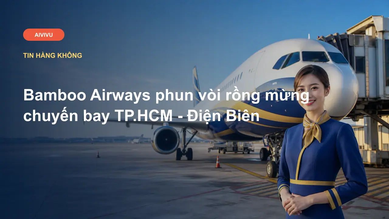 Bamboo Airways phun vòi rồng mừng chuyến bay TP.HCM - Điện Biên