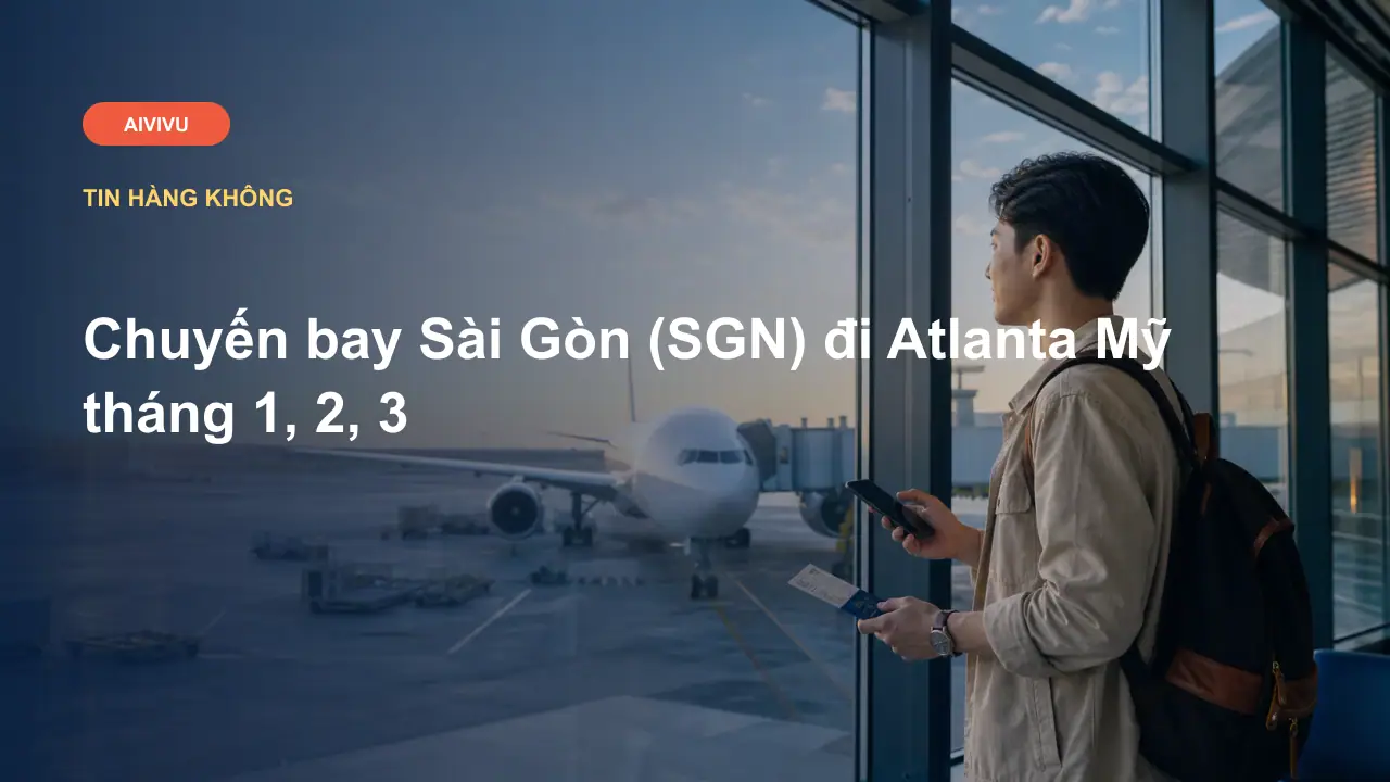 Chuyến bay Sài Gòn (SGN) đi Atlanta Mỹ tháng 1, 2, 3