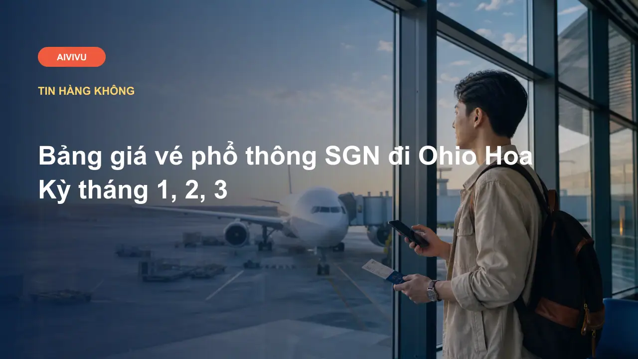 Bảng giá vé phổ thông SGN đi Ohio Hoa Kỳ tháng 1, 2, 3