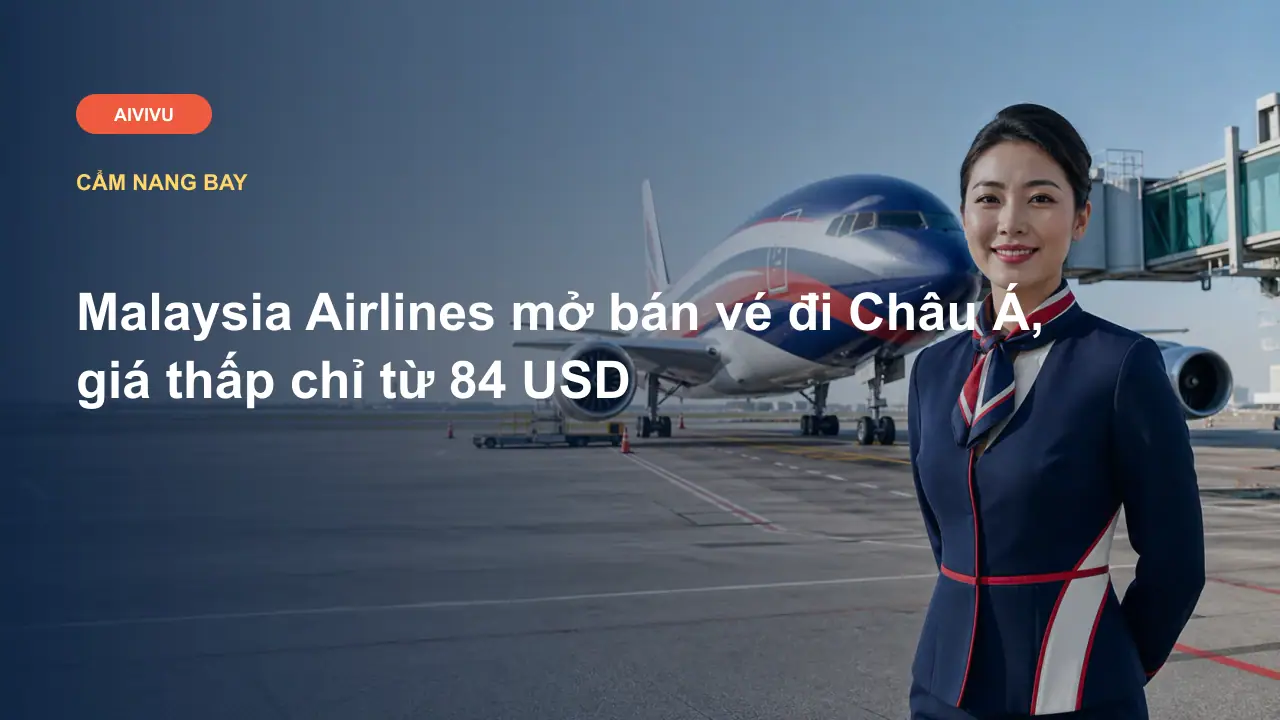 Malaysia Airlines mở bán vé đi Châu Á, giá thấp chỉ từ 84 USD
