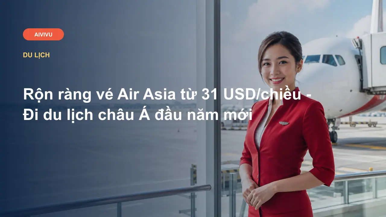 Rộn ràng vé Air Asia từ 31 USD/chiều - Đi du lịch châu Á đầu năm mới