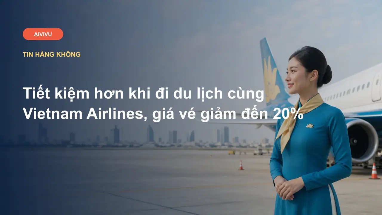 Tiết kiệm hơn khi đi du lịch cùng Vietnam Airlines, giá vé giảm đến 20%