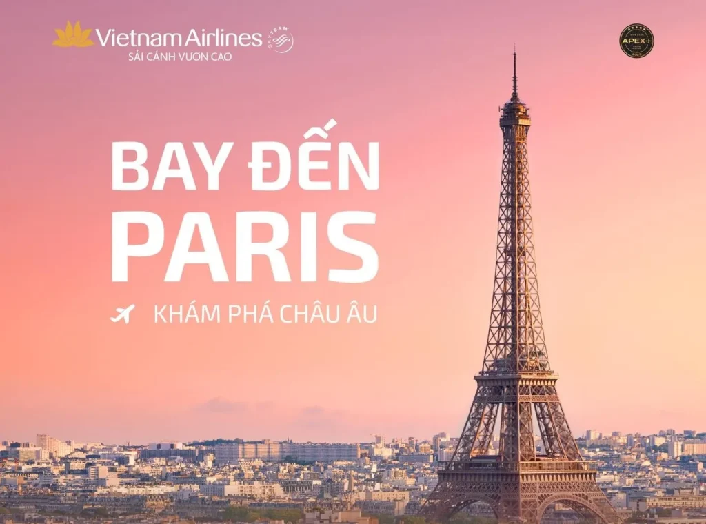 Vietnam Airlines ưu đãi vé máy bay khứ hồi đi Paris